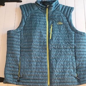 L.L. Bean Teal Quilted Vest with Lime Accents
